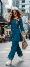 Ff Rayon With Heavy Work Designer Co Ord Set
